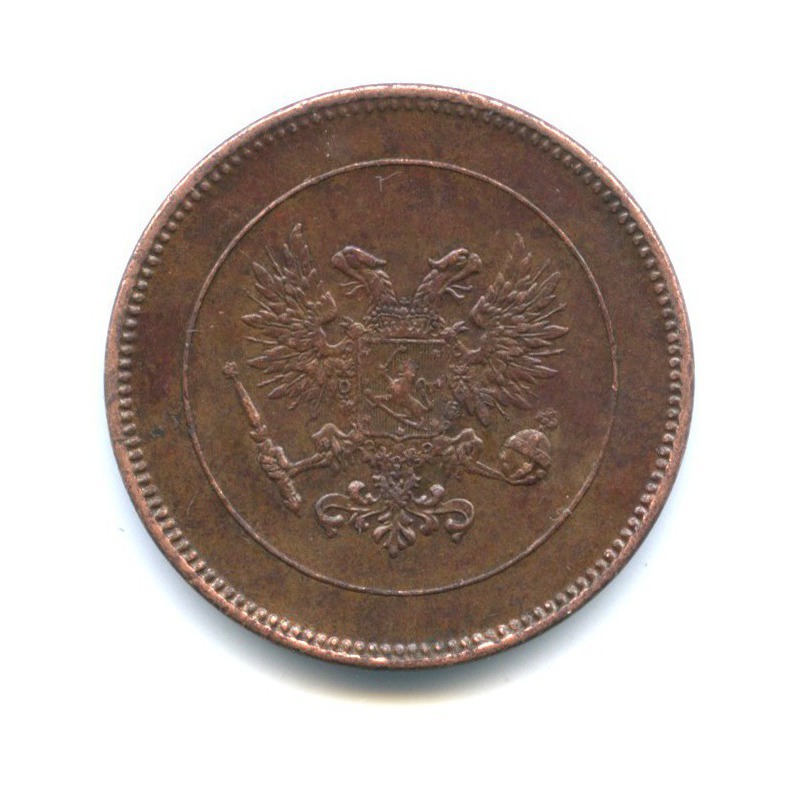 5 пенни 1917 — Для Финляндии. Орел
