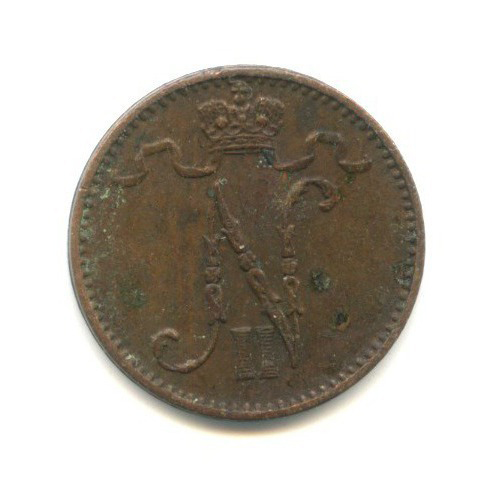 1 пенни 1914 — Для Финляндии. Вензель Николая II
