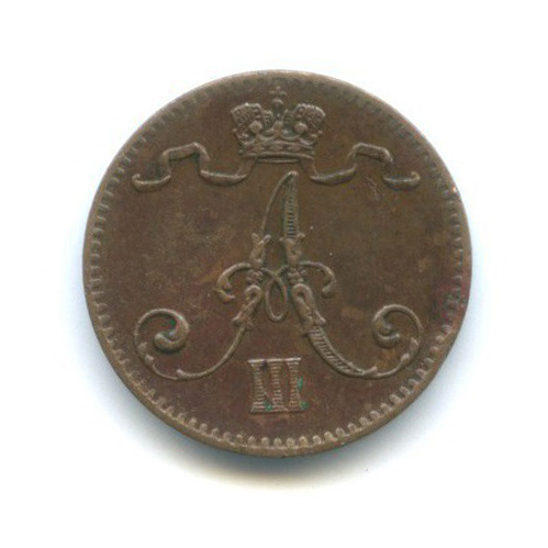 1 пенни 1893 — Для Финляндии. Вензель Александра III