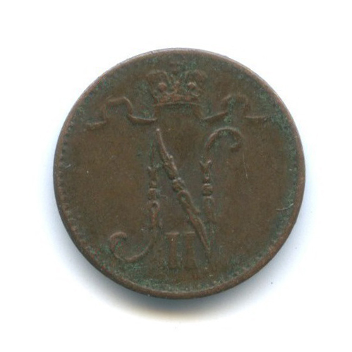 1 пенни 1915 — Для Финляндии. Вензель Николая II