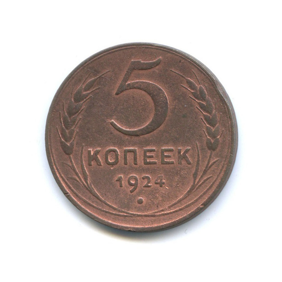 5 Копеек СССР 1924. Монета 5 копеек 1924. Бронза 5 копеек 1924.