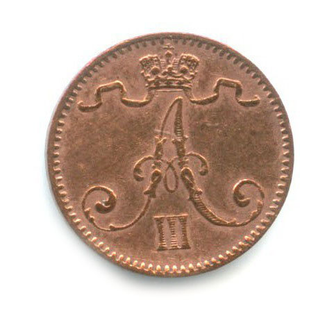 1 пенни 1893 — Для Финляндии. Вензель Александра III
