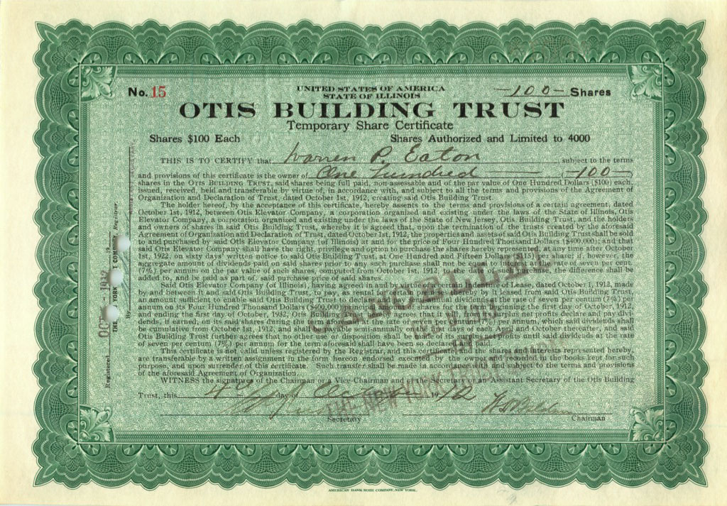1 лот акций. The coming money Trust (1912).