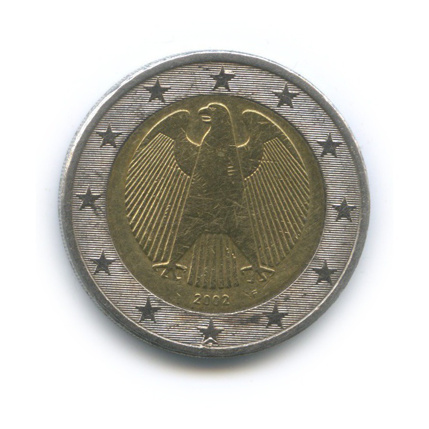 2 рубля 1 евро. Монета 2 евро 2002. 2 Евро Германия 2002 a. 1 Евро с орлом 2002.