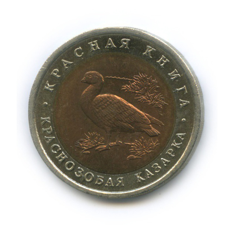 10 рублей 1992 ЛМД — Красная книга - Краснозобая казарка