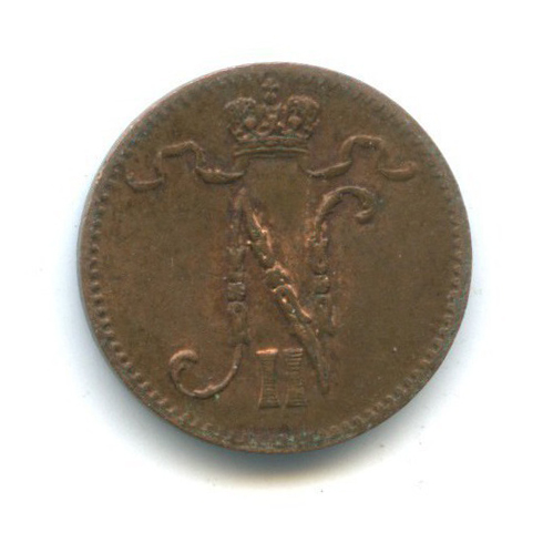 1 пенни 1914 — Для Финляндии. Вензель Николая II