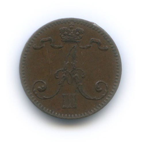 1 пенни 1893 — Для Финляндии. Вензель Александра III