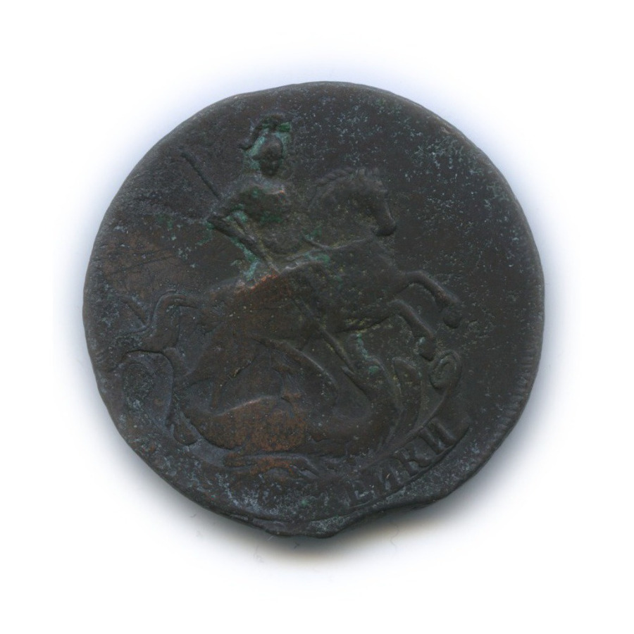 2 копейки 1757 — Вензель императрицы Елизаветы (Номинал над гербом)