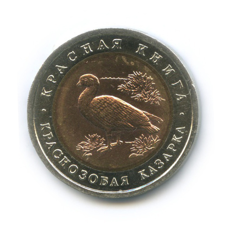 10 рублей 1992 ЛМД — Красная книга - Краснозобая казарка