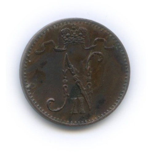 1 пенни 1915 — Для Финляндии. Вензель Николая II