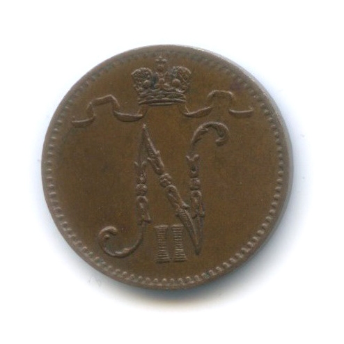 1 пенни 1903 — Для Финляндии. Вензель Николая II