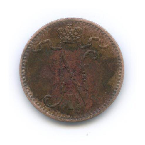 1 пенни 1909 — Для Финляндии. Вензель Николая II