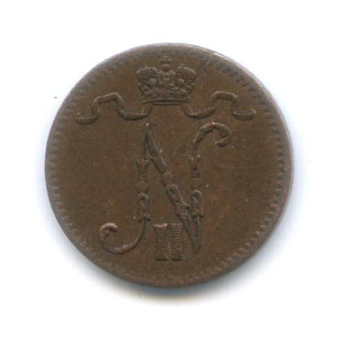 1 пенни 1916 — Для Финляндии. Вензель Николая II