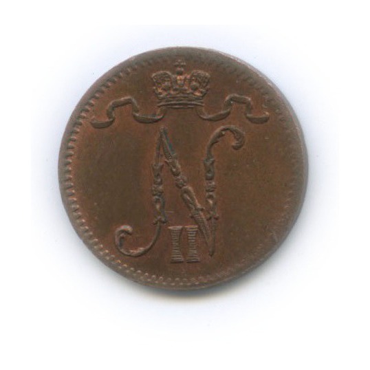 1 пенни 1916 — Для Финляндии. Вензель Николая II