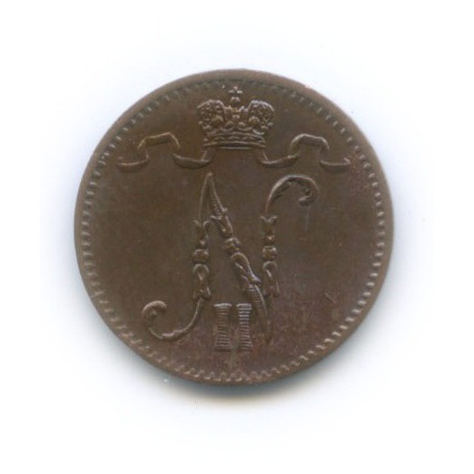 1 пенни 1905 — Для Финляндии. Вензель Николая II