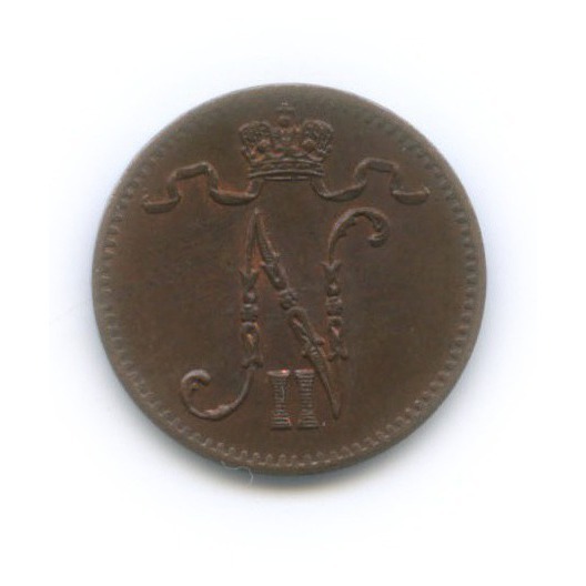 1 пенни 1916 — Для Финляндии. Вензель Николая II