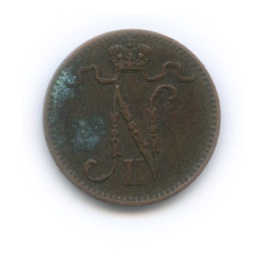 1 пенни 1914 — Для Финляндии. Вензель Николая II