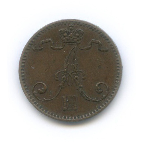 1 пенни 1893 — Для Финляндии. Вензель Александра III