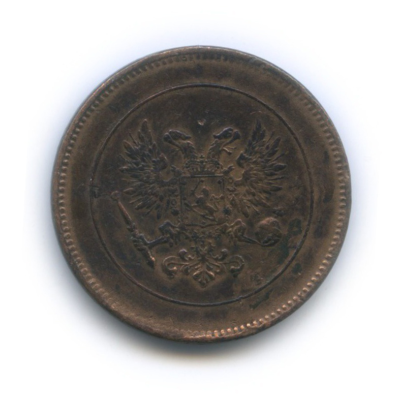 5 пенни 1917 — Для Финляндии. Орел