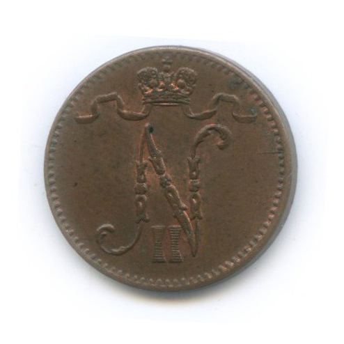 1 пенни 1905 — Для Финляндии. Вензель Николая II