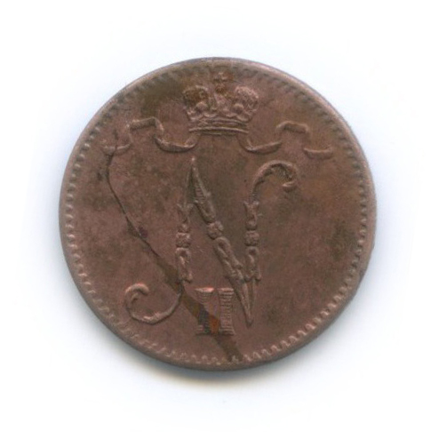 1 пенни 1914 — Для Финляндии. Вензель Николая II