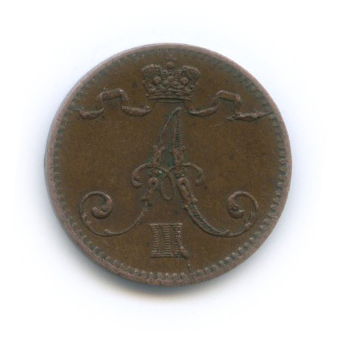 1 пенни 1883 — Для Финляндии. Вензель Александра III