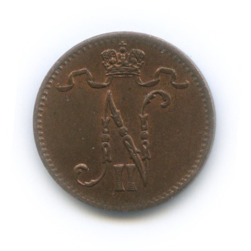 1 пенни 1916 — Для Финляндии. Вензель Николая II