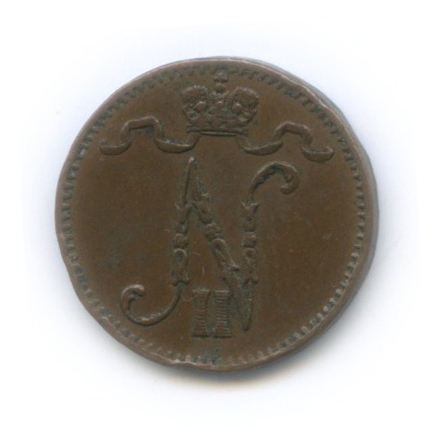 1 пенни 1907 — Для Финляндии. Вензель Николая II