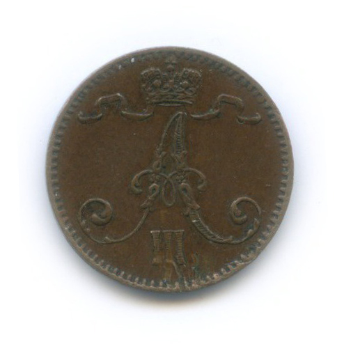 1 пенни 1893 — Для Финляндии. Вензель Александра III