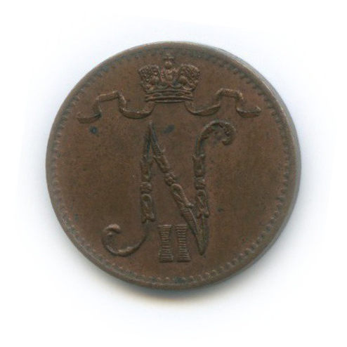 1 пенни 1902 — Для Финляндии. Вензель Николая II