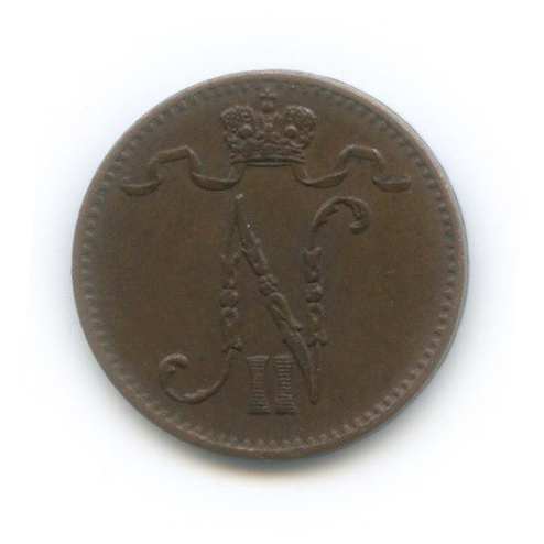 1 пенни 1905 — Для Финляндии. Вензель Николая II