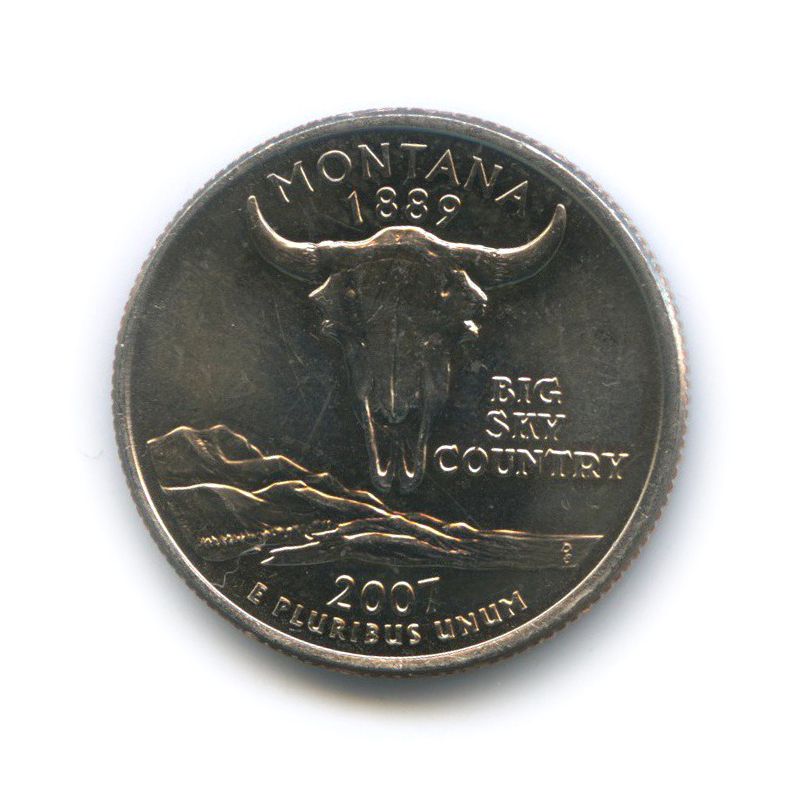 25 центов (квотер) 2007 P «Квотер штата Монтана». США. Лот №2771 ...