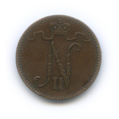 1 пенни 1905 — Для Финляндии. Вензель Николая II