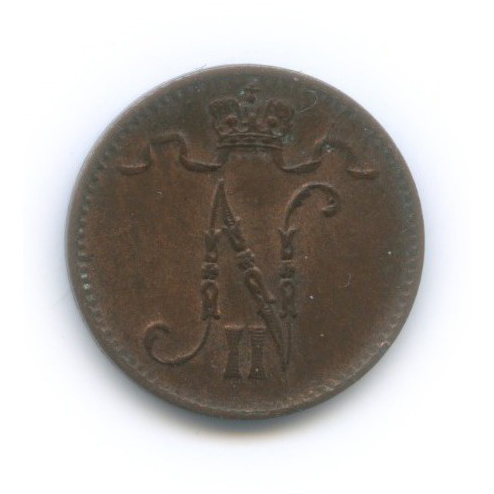 1 пенни 1915 — Для Финляндии. Вензель Николая II