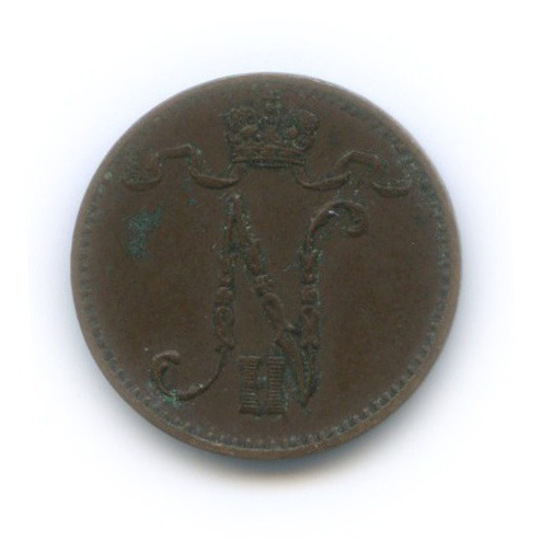 1 пенни 1902 — Для Финляндии. Вензель Николая II