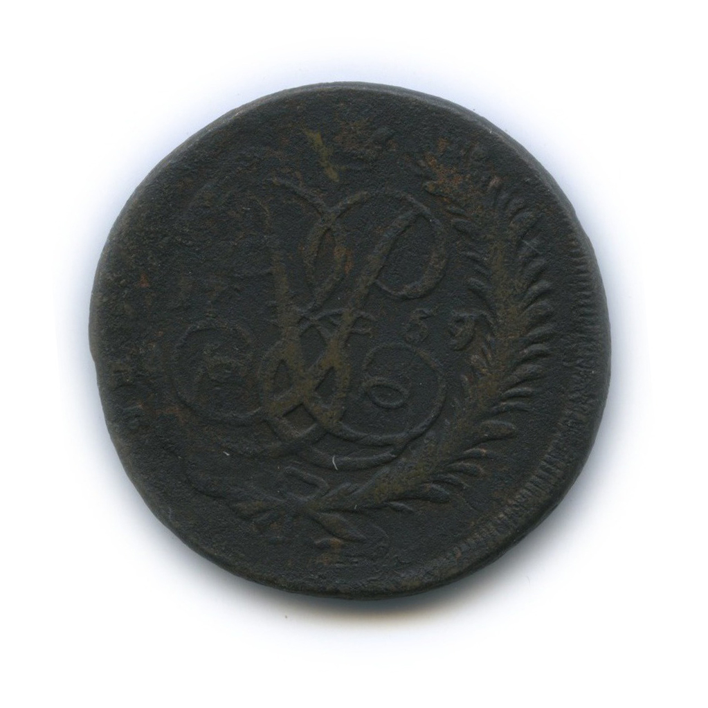 2 копейки 1759 — Вензель императрицы Елизаветы (Номинал над гербом)
