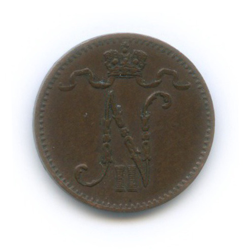 1 пенни 1905 — Для Финляндии. Вензель Николая II