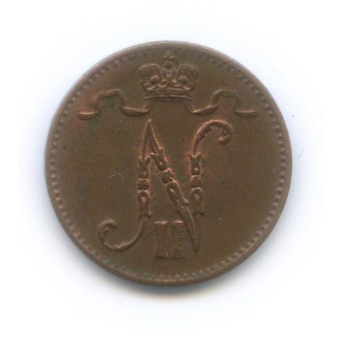 1 пенни 1915 — Для Финляндии. Вензель Николая II