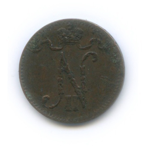 1 пенни 1905 — Для Финляндии. Вензель Николая II