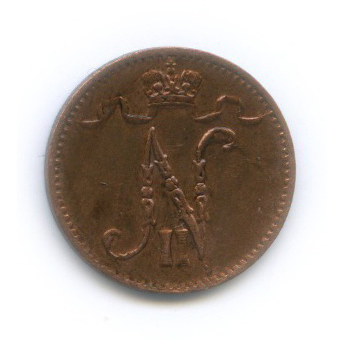 1 пенни 1916 — Для Финляндии. Вензель Николая II
