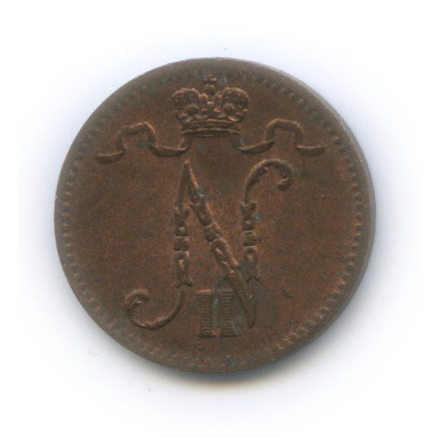 1 пенни 1916 — Для Финляндии. Вензель Николая II