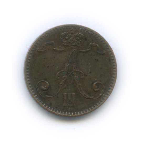 1 пенни 1893 — Для Финляндии. Вензель Александра III