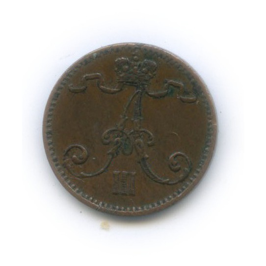 1 пенни 1883 — Для Финляндии. Вензель Александра III