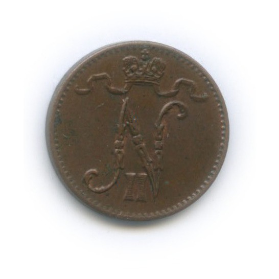 1 пенни 1915 — Для Финляндии. Вензель Николая II