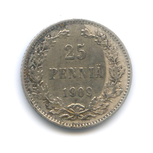 25 пенни 1909 L — Для Финляндии