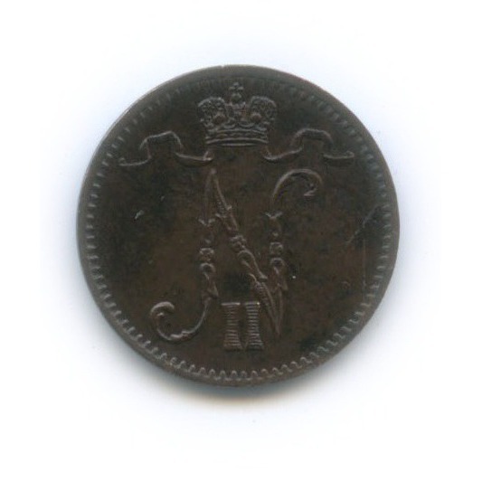 1 пенни 1902 — Для Финляндии. Вензель Николая II