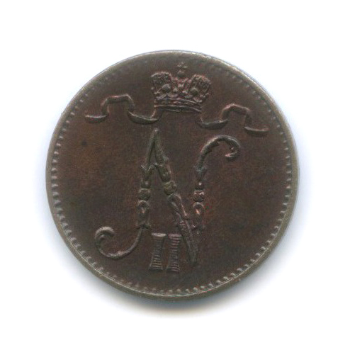 1 пенни 1915 — Для Финляндии. Вензель Николая II