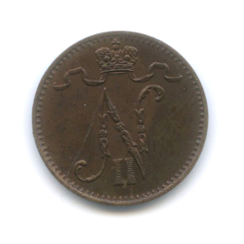 1 пенни 1902 — Для Финляндии. Вензель Николая II