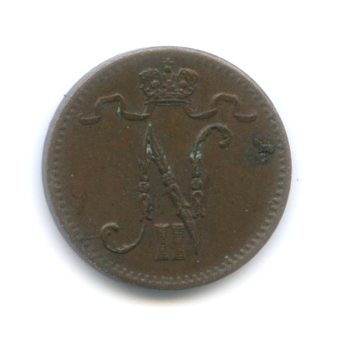 1 пенни 1915 — Для Финляндии. Вензель Николая II