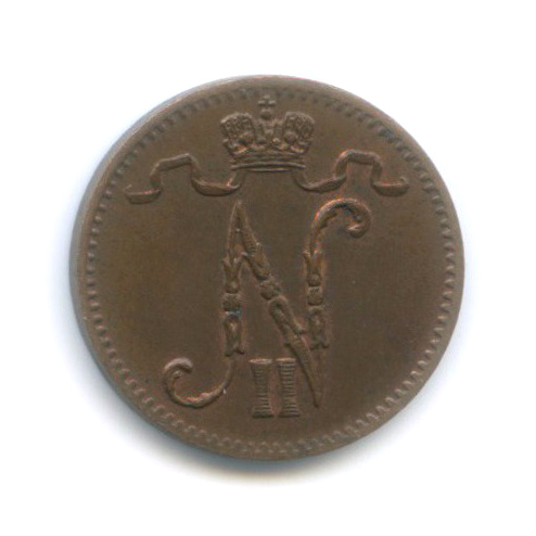 1 пенни 1911 — Для Финляндии. Вензель Николая II